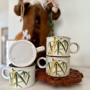 vintage Midwinter Stonehenge Rangoon Stoneware Mugs Set of 4